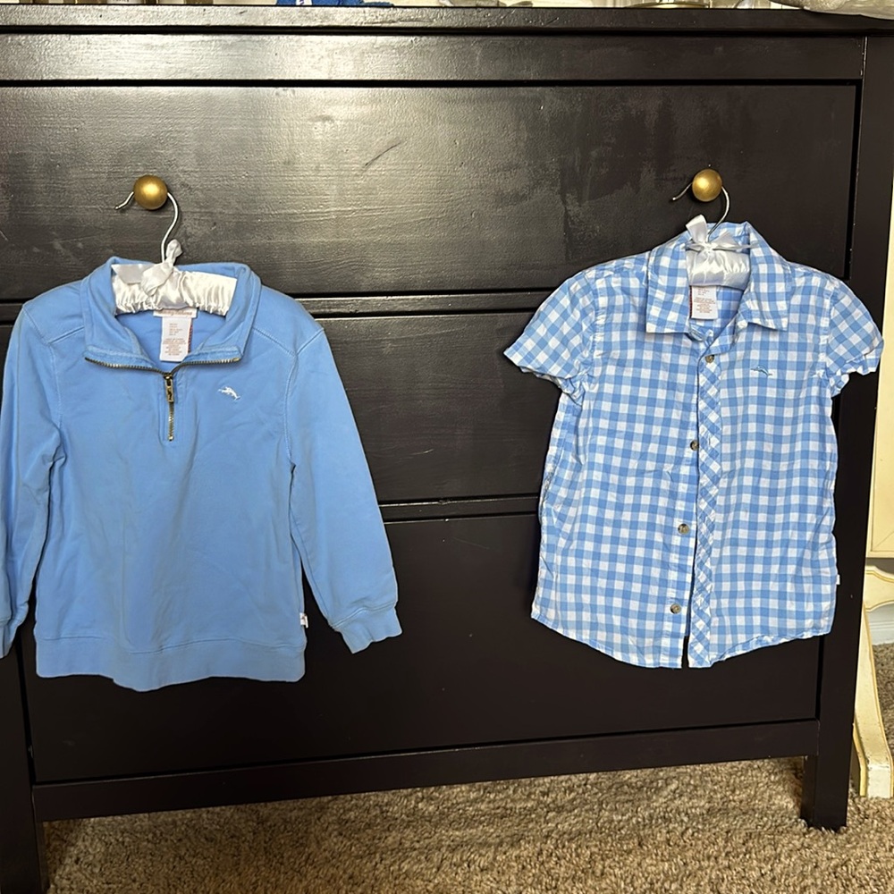 Tommy Bahamas boys 4T blue and white set.